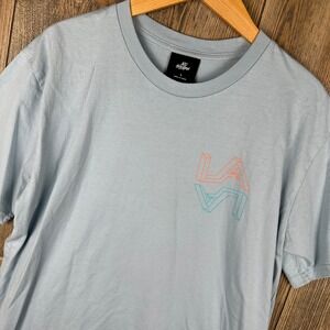 100 Thieves LA T-Shirt Mens Size L Light Blue Graphic Short Sleeve Top Tee